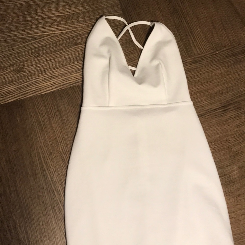 White mini bodycon dress